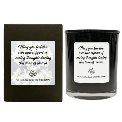 Candle in black  glass jar with black Gift Box - May you feel the love and support of caring thoughts during this time of sorrow.