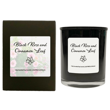 Scented Soy Candle - Black Rose & Cinnamon Leaf