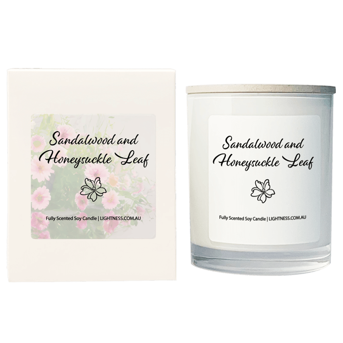 Scented Soy Candle - Sandalwood & Honeysuckle Leaf