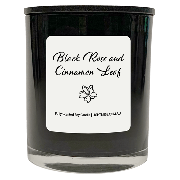 Scented Soy Candle - Black Rose & Cinnamon Leaf