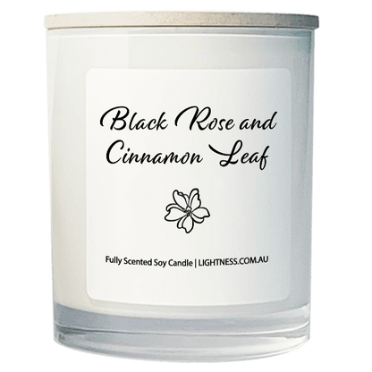 Scented Soy Candle - Black Rose & Cinnamon Leaf